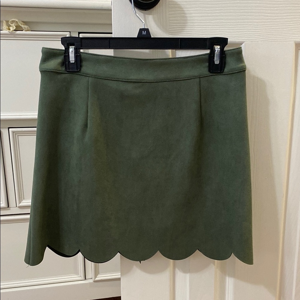 Eesome Green A-Line Mini Skirt for Work